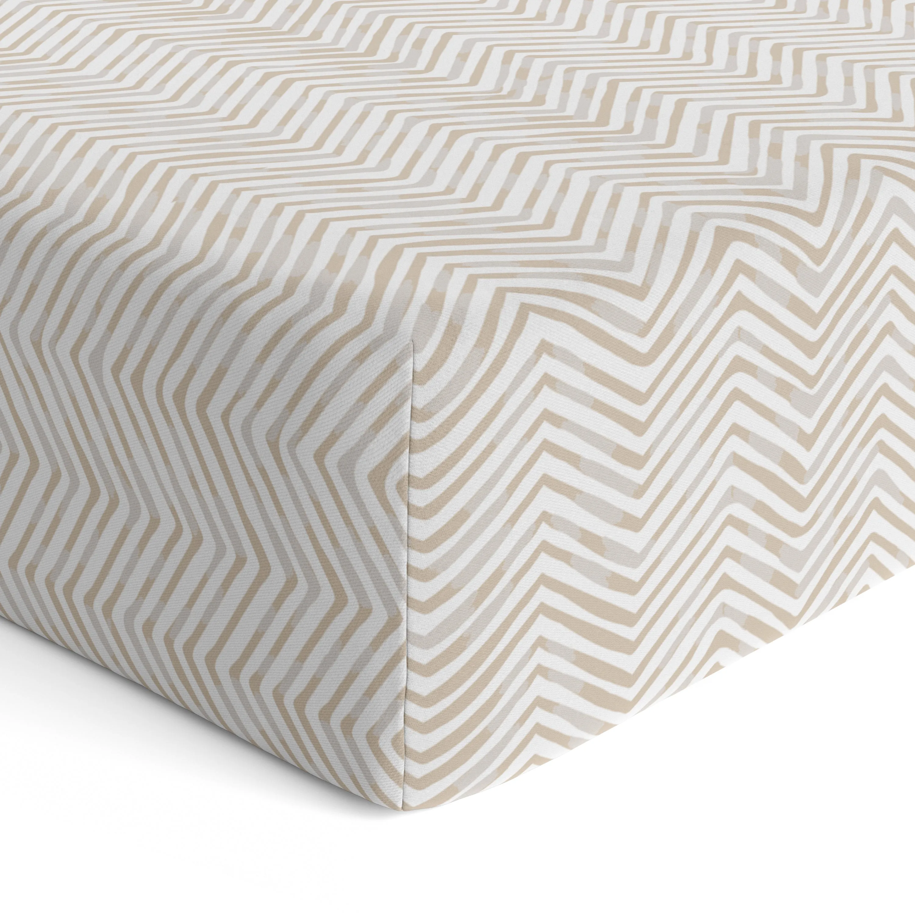 Organic Crib Sheet - Beige Stripes