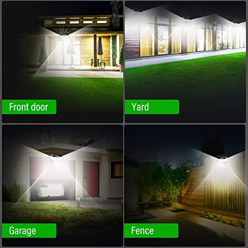 Otdair 310 LED Solar Motion Lights with 3 Lighting Modes, IP65 Waterproof Security Wall Light for Garden, Outdoor, Yard, Patio, Garage, Pathway 2Pack