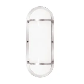 Outdoor 12" Wall Sconce LED Lighting Fixture, Brushed Nickle