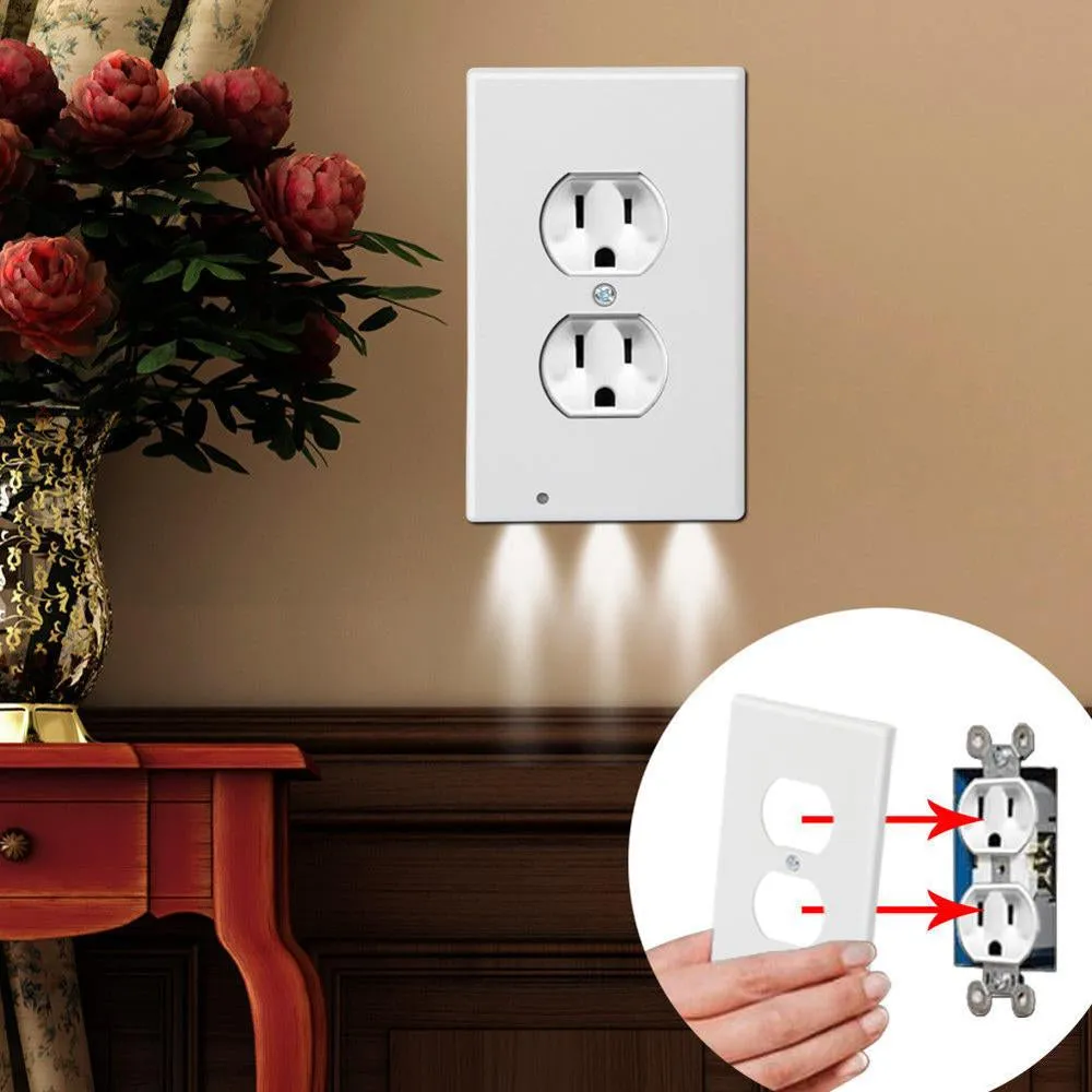 Outlet Cover Wall Plate With Led Night Lights