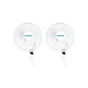 Pack of 2 Hurricane Classic 16 Inch Oscillating Wall Mount Fans