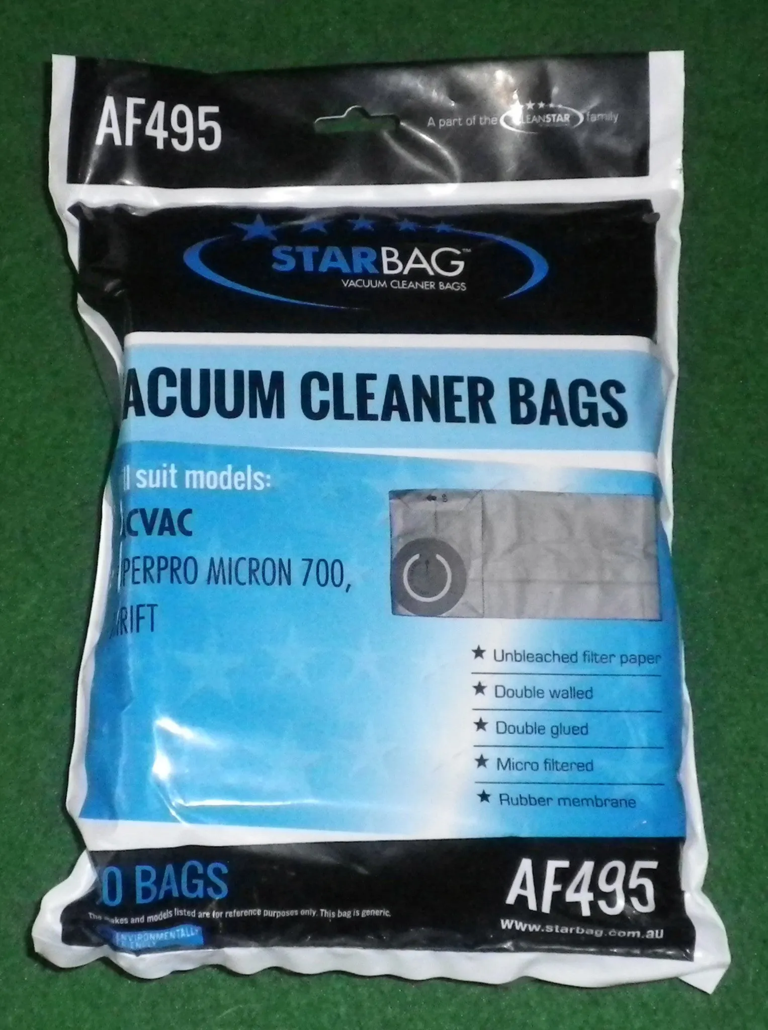 PacVac SuperPro Micron 700, Thrift Backpack Vacuum Bags (Pkt10) - Part # AF495