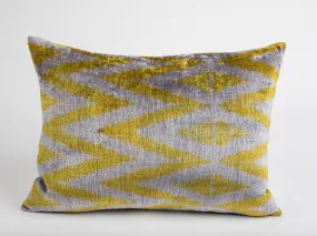 Palavas Silk Velvet Ikat Pillow