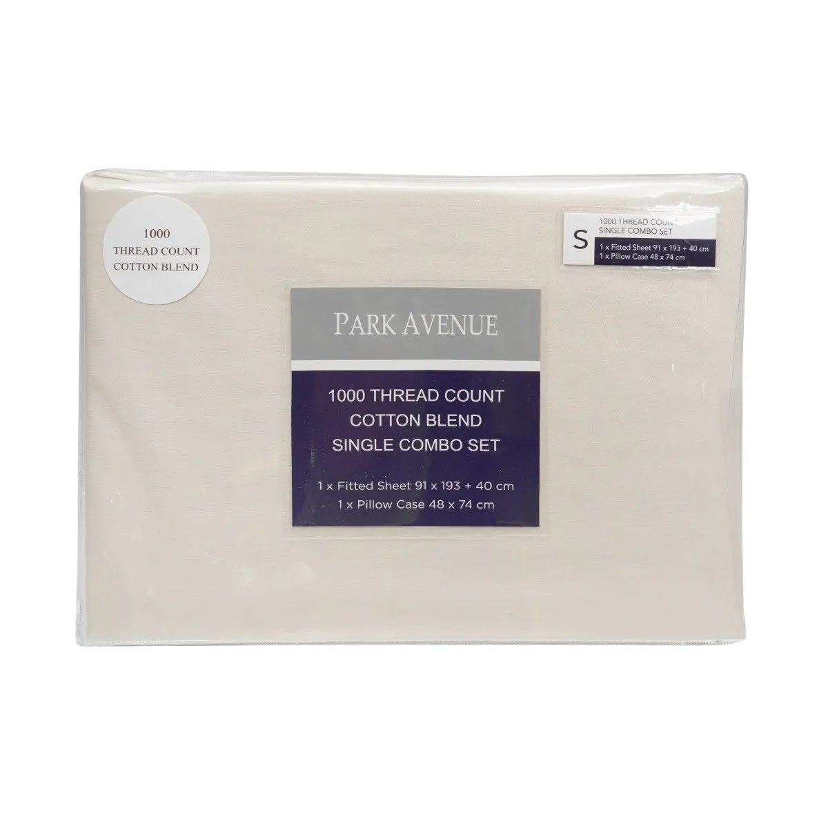 Park Avenue 1000TC Cotton Blend Sheet & Pillowcases Set Hotel Quality Bedding Single Pebble