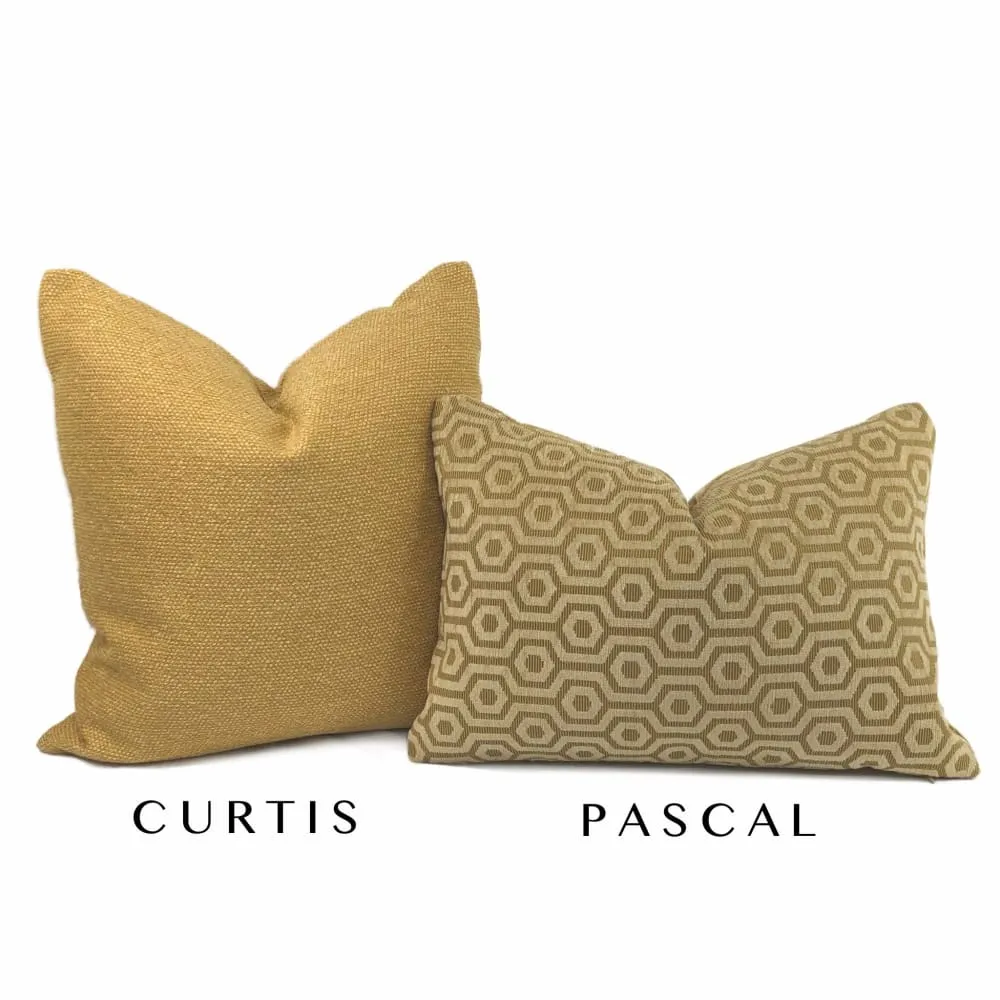 Pascal Honey Brown Hexagon Lattice Chenille Pillow Cover (Fabric by the Yard available)