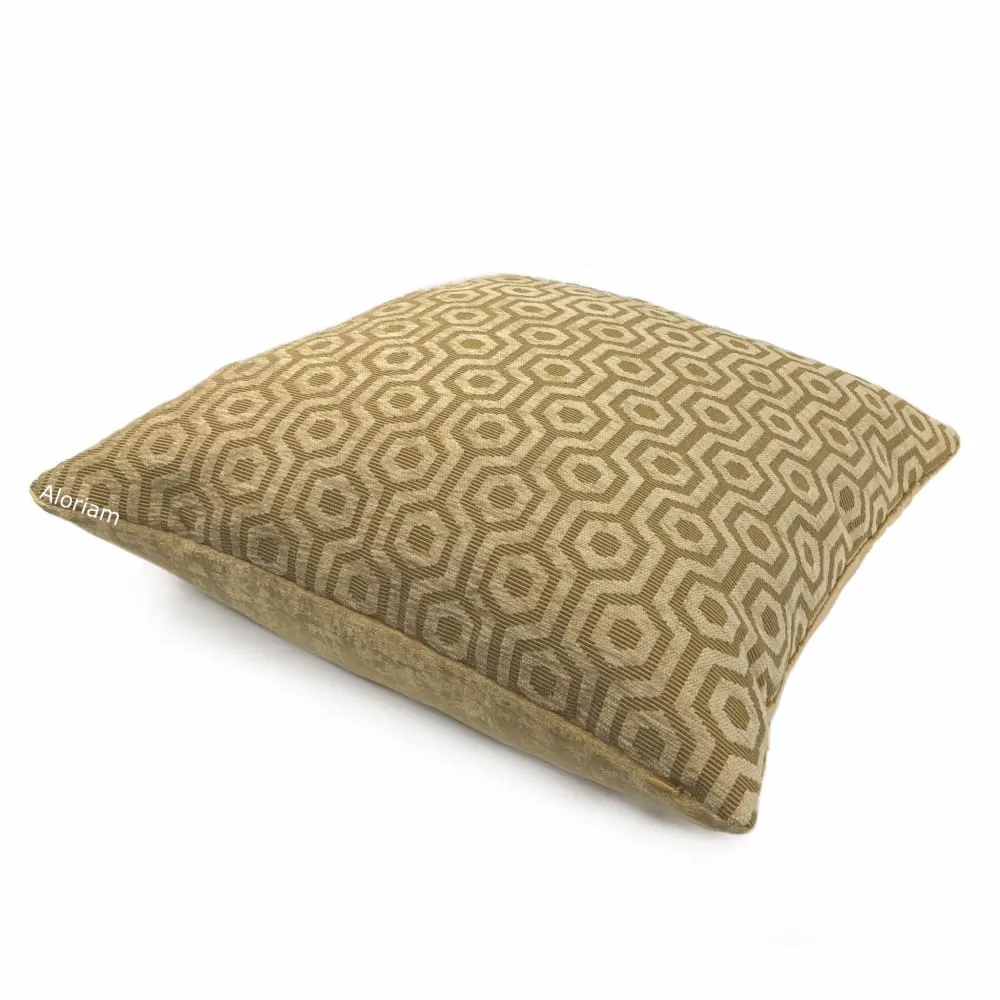 Pascal Honey Brown Hexagon Lattice Chenille Pillow Cover (Fabric by the Yard available)