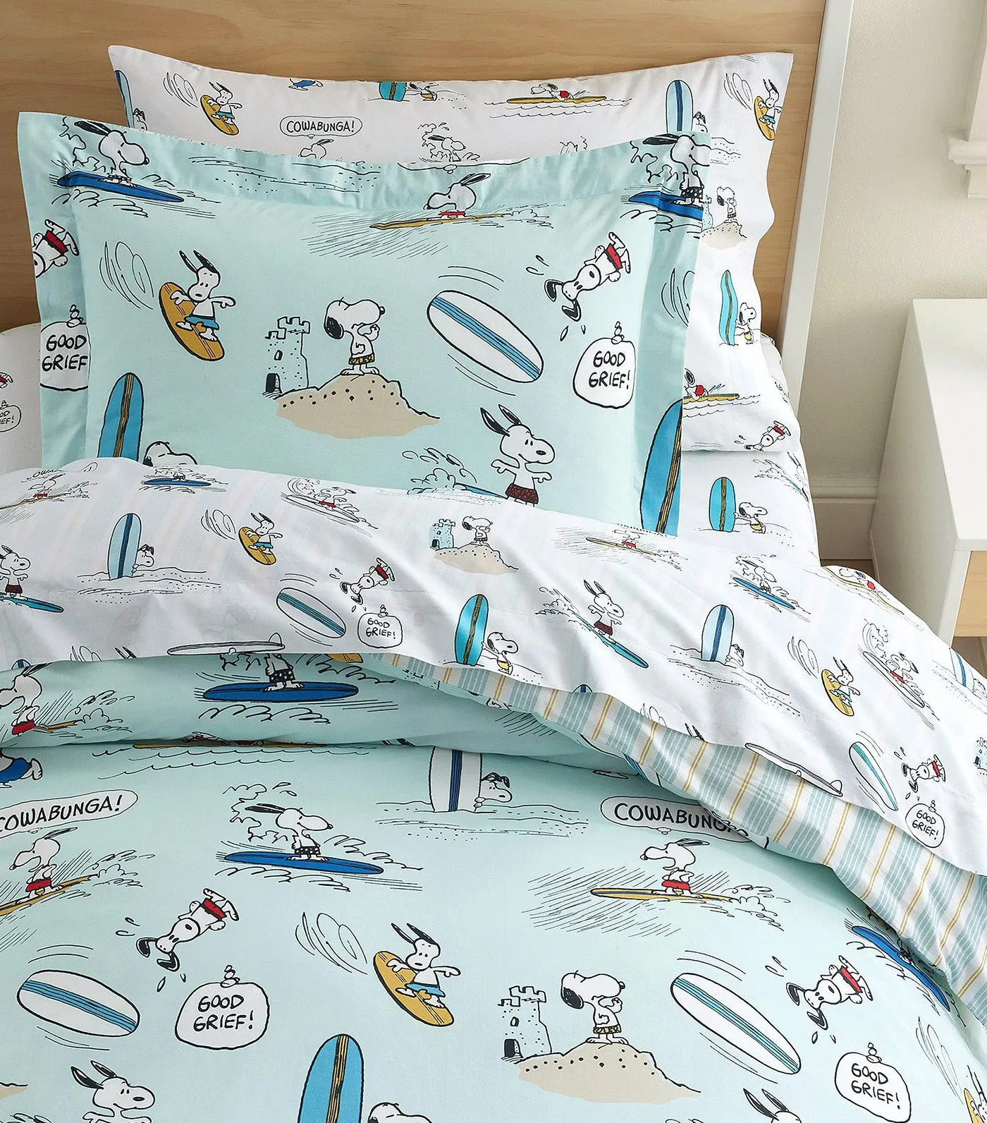 Peanuts® Snoopy® Surf Organic Duvet Cover and Shams