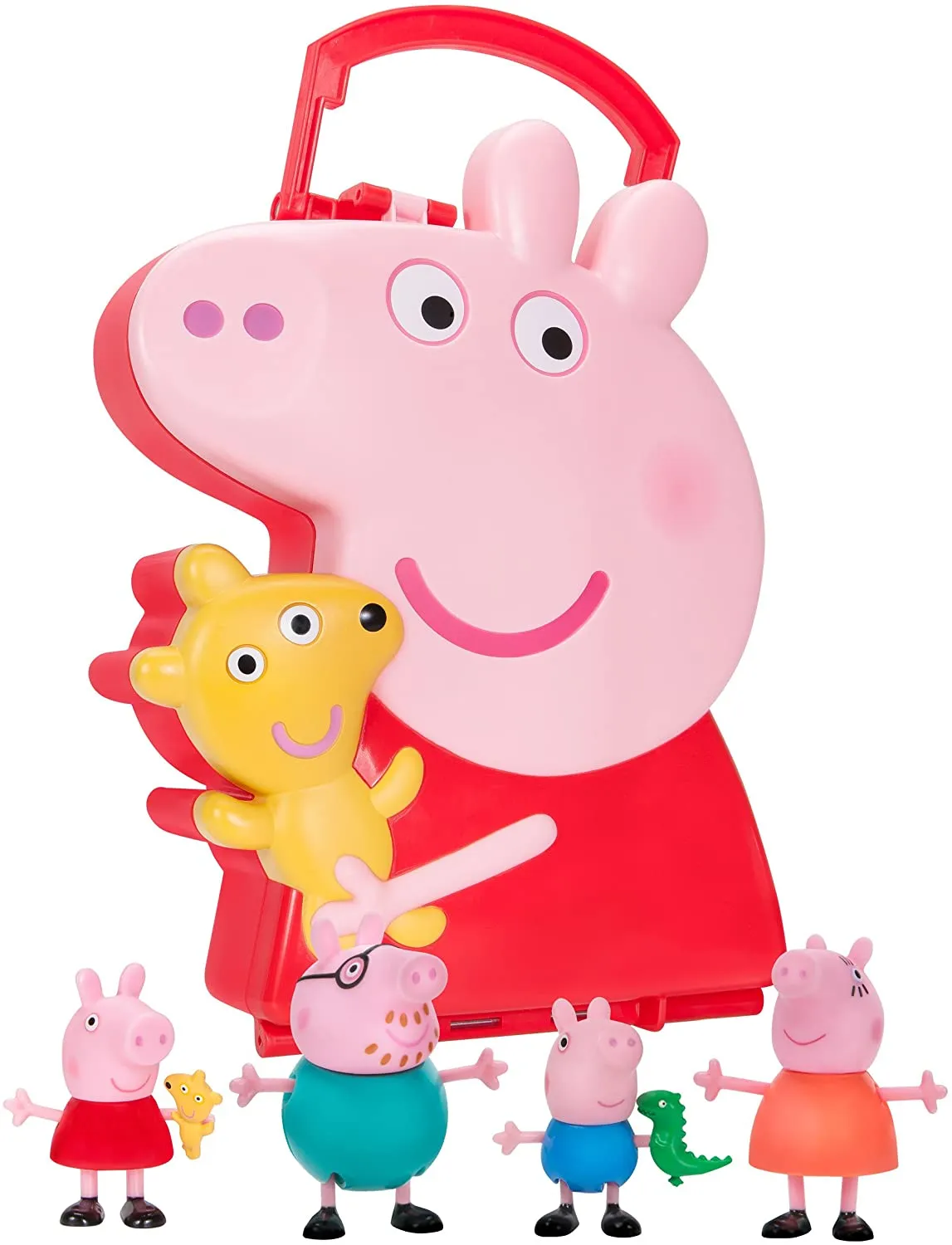 Peppa Pig 4-Figure Carry Case Storage - Great Gift For Peppa Pig Fans