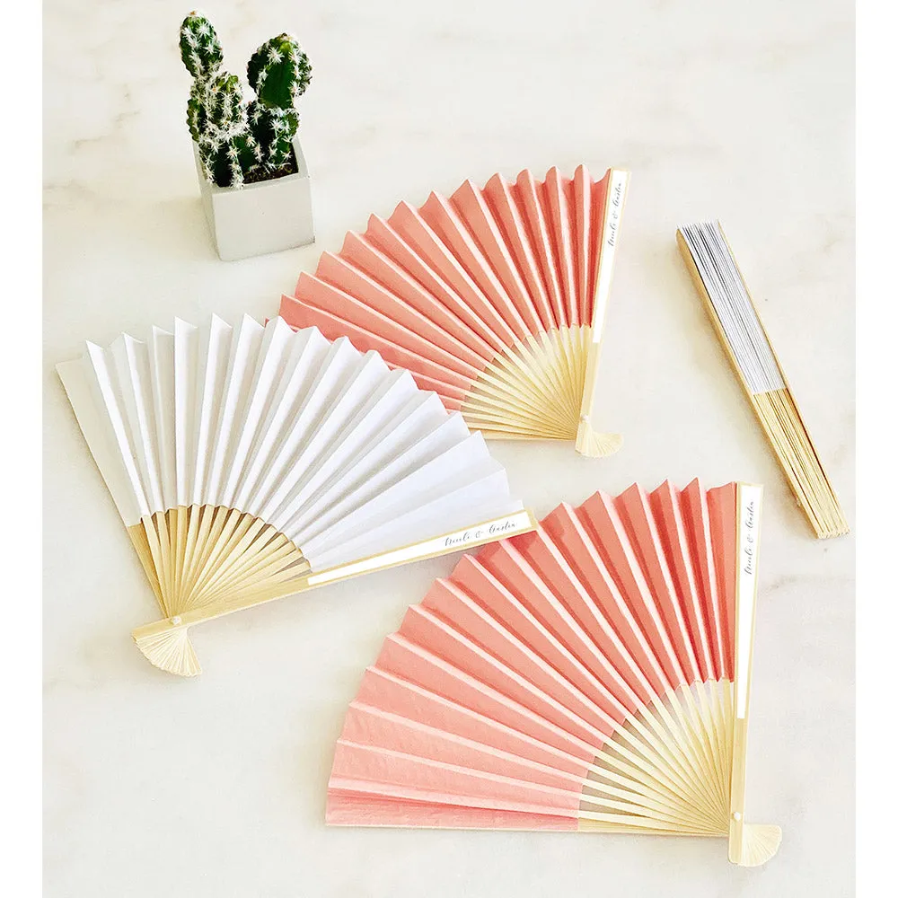 Personalized Paper Fans for Weddings and Parties (Pack of 36 Hand Fans)