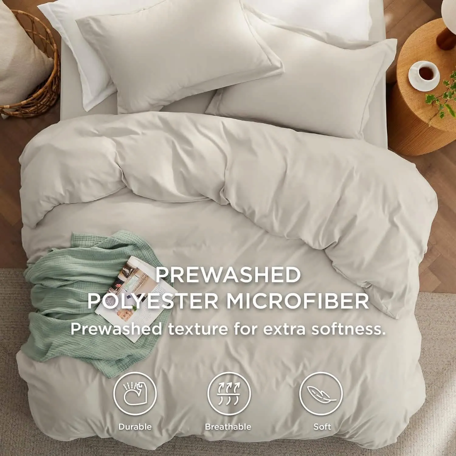 Prewashed Polyester Microfiber Duvet Cover Set