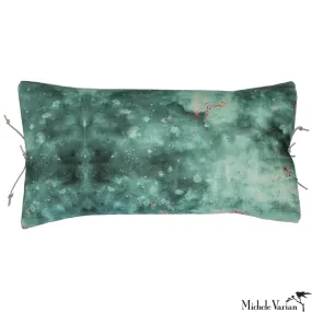 Printed Velvet Pillow Cloudy Sage 12x22