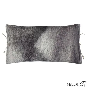 Printed Velvet Pillow Smudge Carbon 12x22