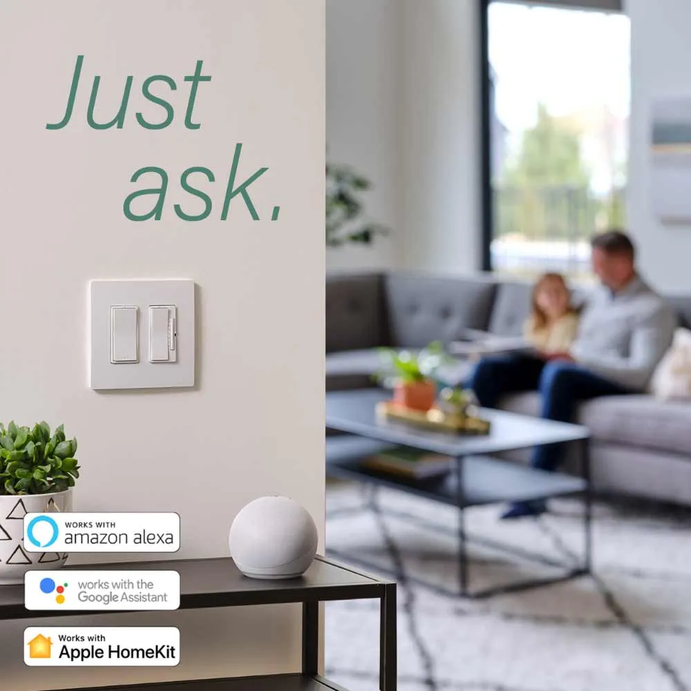 radiant 3-Way/Multi-Location Rocker Smart Light Switch with Netatmo, Light Almond