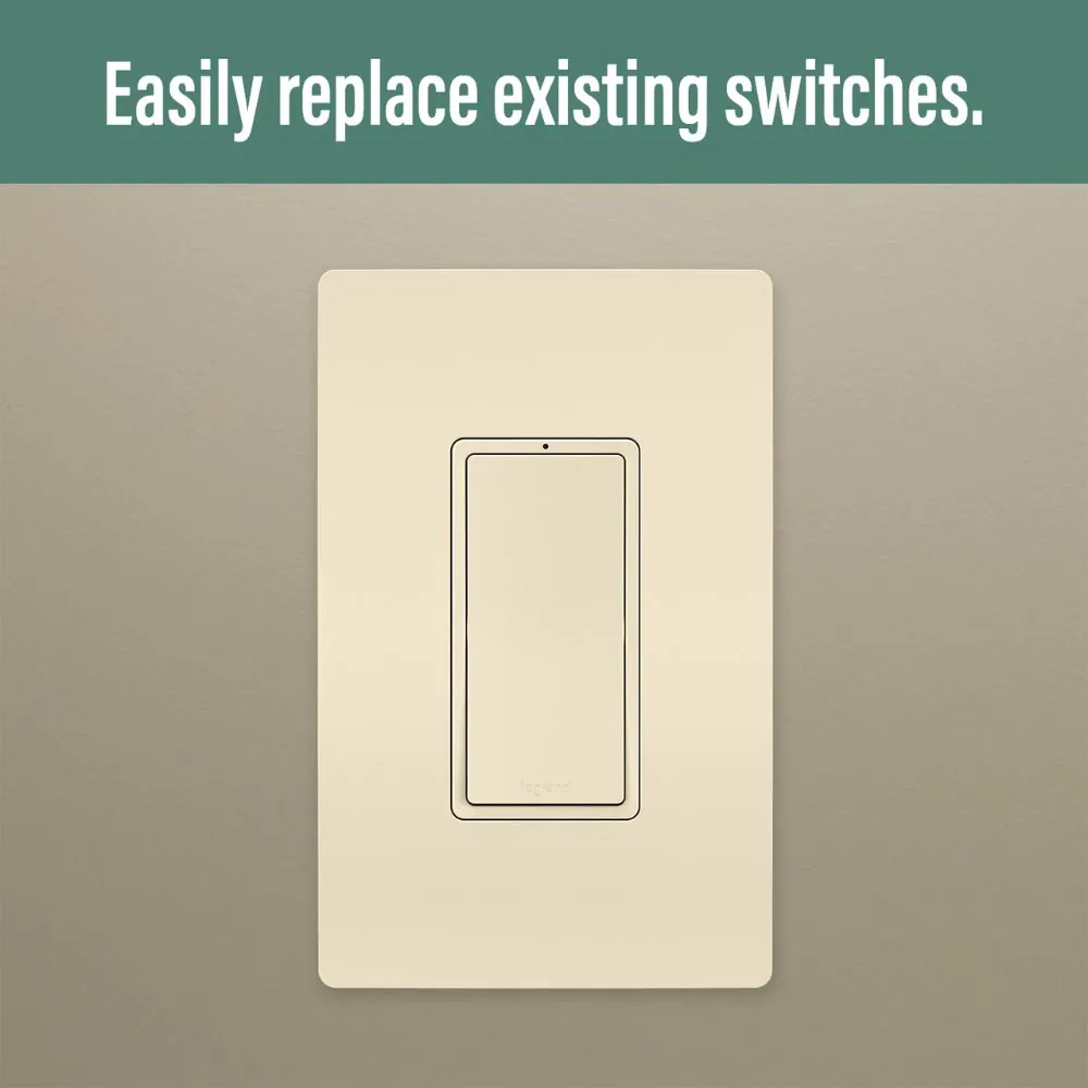 radiant 3-Way/Multi-Location Rocker Smart Light Switch with Netatmo, Light Almond