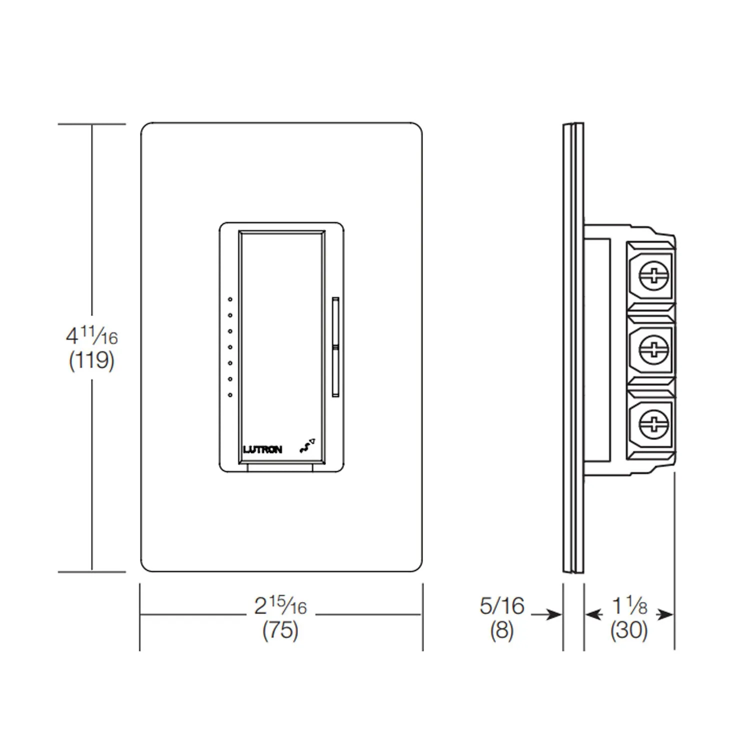 RadioRA 2 Maestro Smart Dimmer Switch, 1000W MLV, Single Pole/Multi-Location, Neutral Required, Black