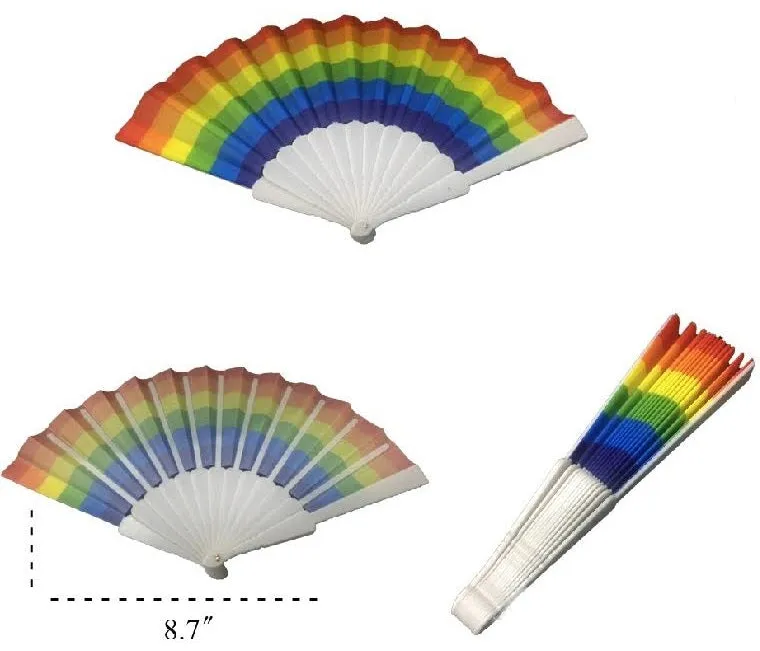 Rainbow Color Hand Held Fans Wholesale