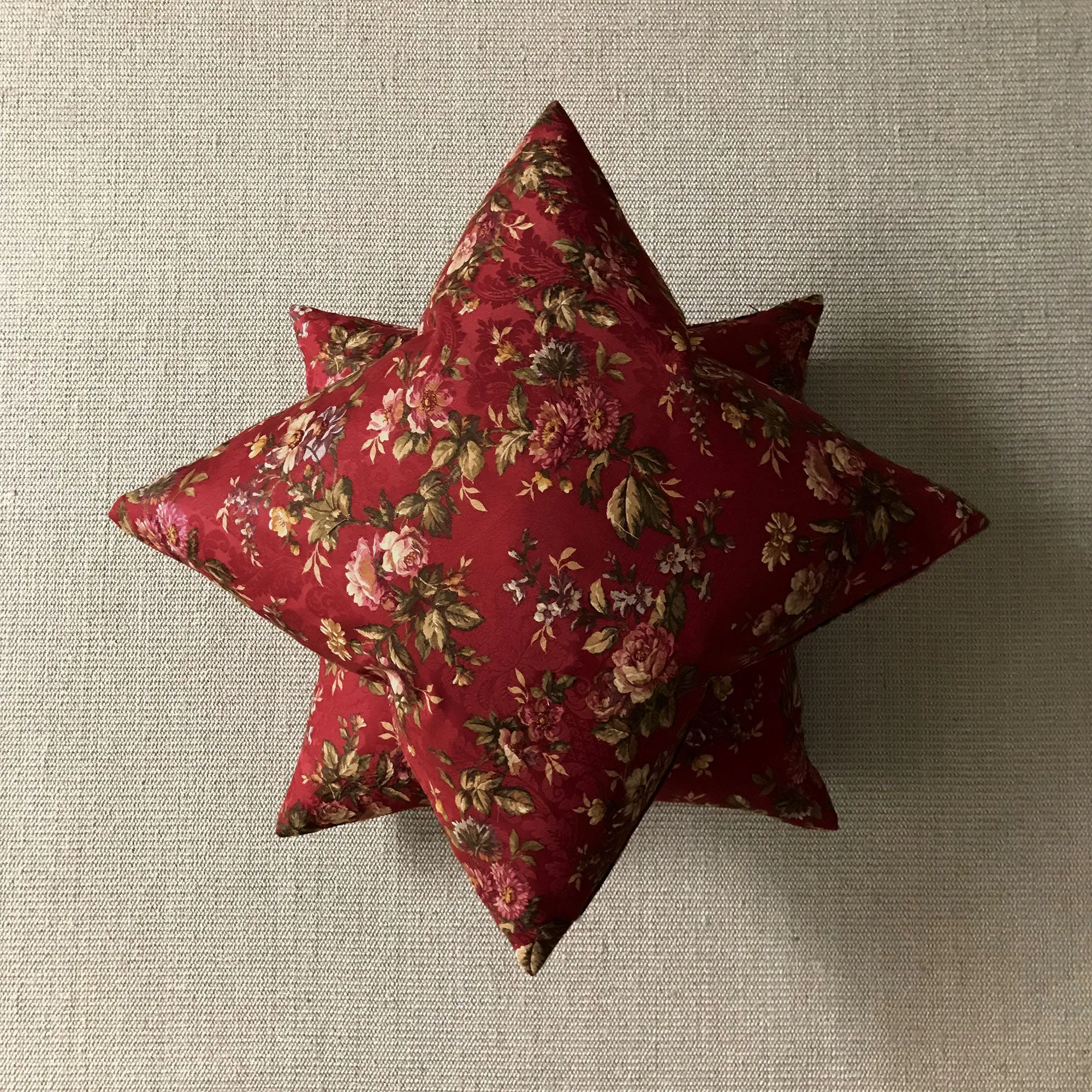 Red Country Floral Throw Pillow Cover 24x24