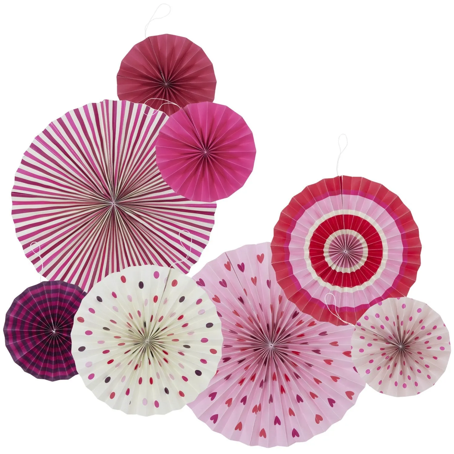 Rice Paper Fans - Set of 8 pcs.