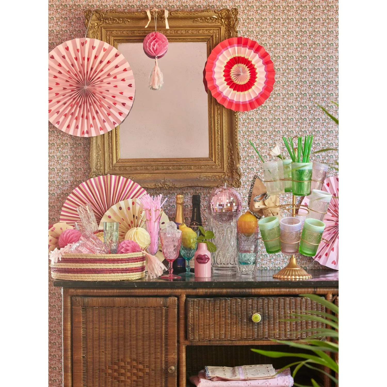 Rice Paper Fans - Set of 8 pcs.