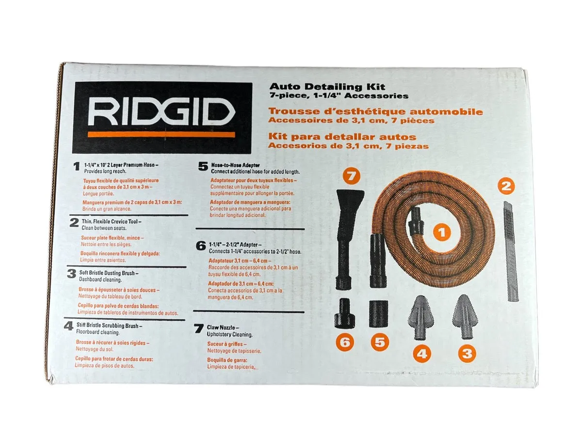 RIDGID 1-1/4 in. Premium Car Cleaning Accessory Kit for RIDGID Wet/Dry Shop Vacuums