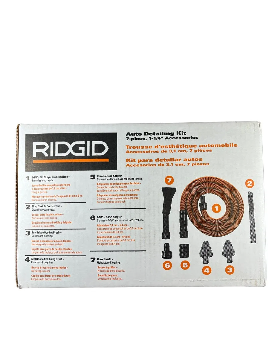 RIDGID 1-1/4 in. Premium Car Cleaning Accessory Kit for RIDGID Wet/Dry Shop Vacuums