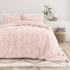 Romantic Damask Pattern 3-Piece Duvet Cover Set