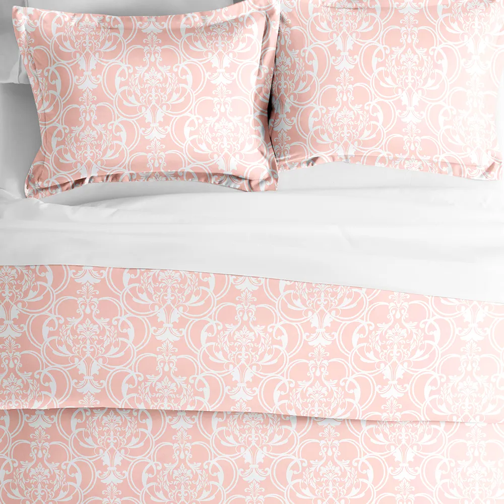 Romantic Damask Pattern 3-Piece Duvet Cover Set