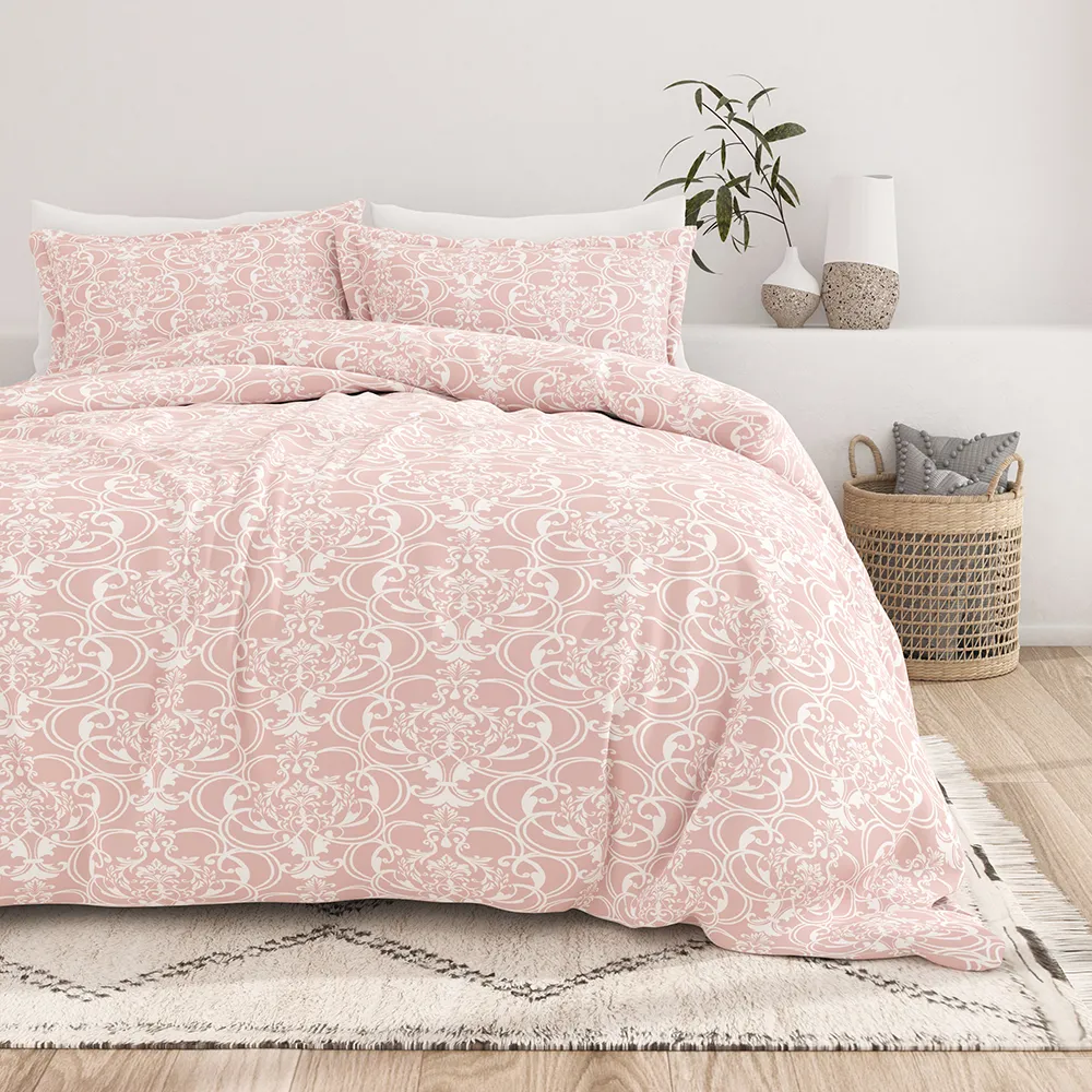 Romantic Damask Pattern 3-Piece Duvet Cover Set