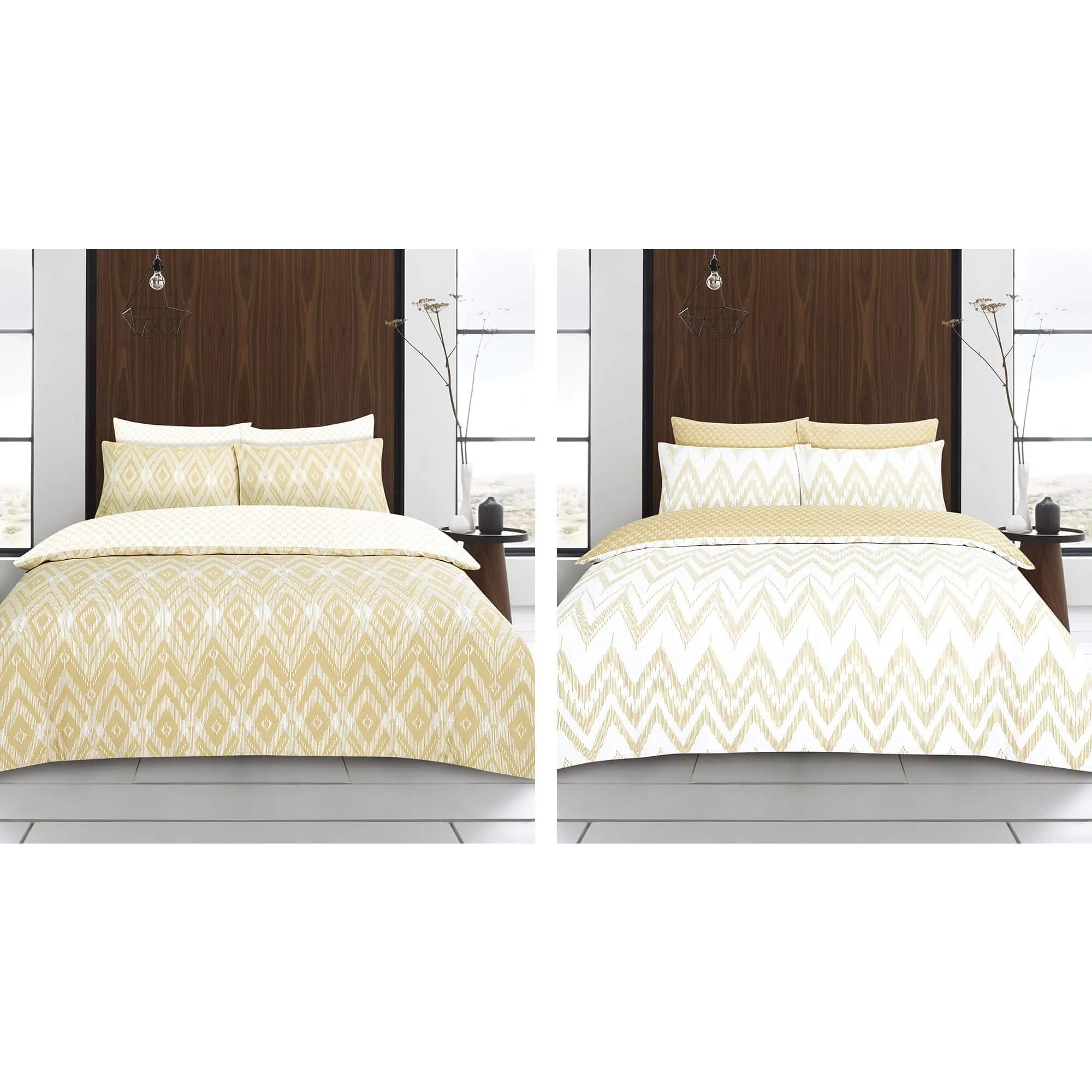 Salma/Jamila Twin Pack Duvet Set - Ochre