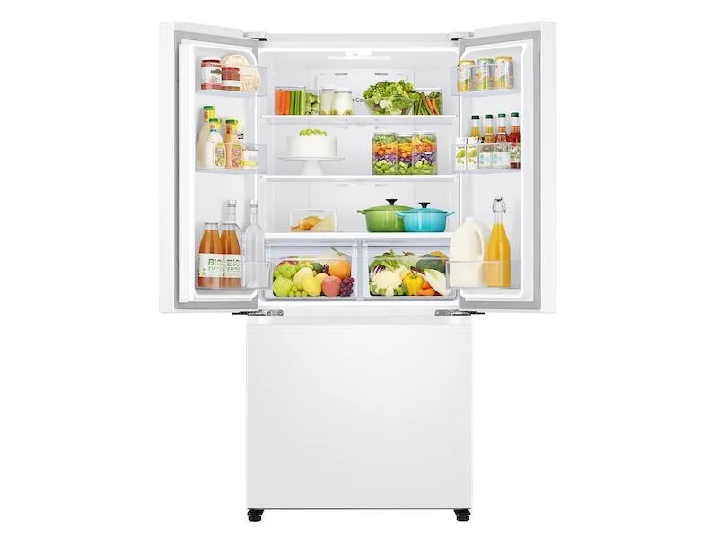 Samsung 19.5 cu. ft. Smart 3-Door French Door Refrigerator in White