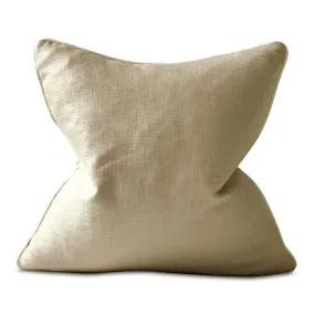 Sand Beige Solid Linen Throw Pillow Cover 26x26