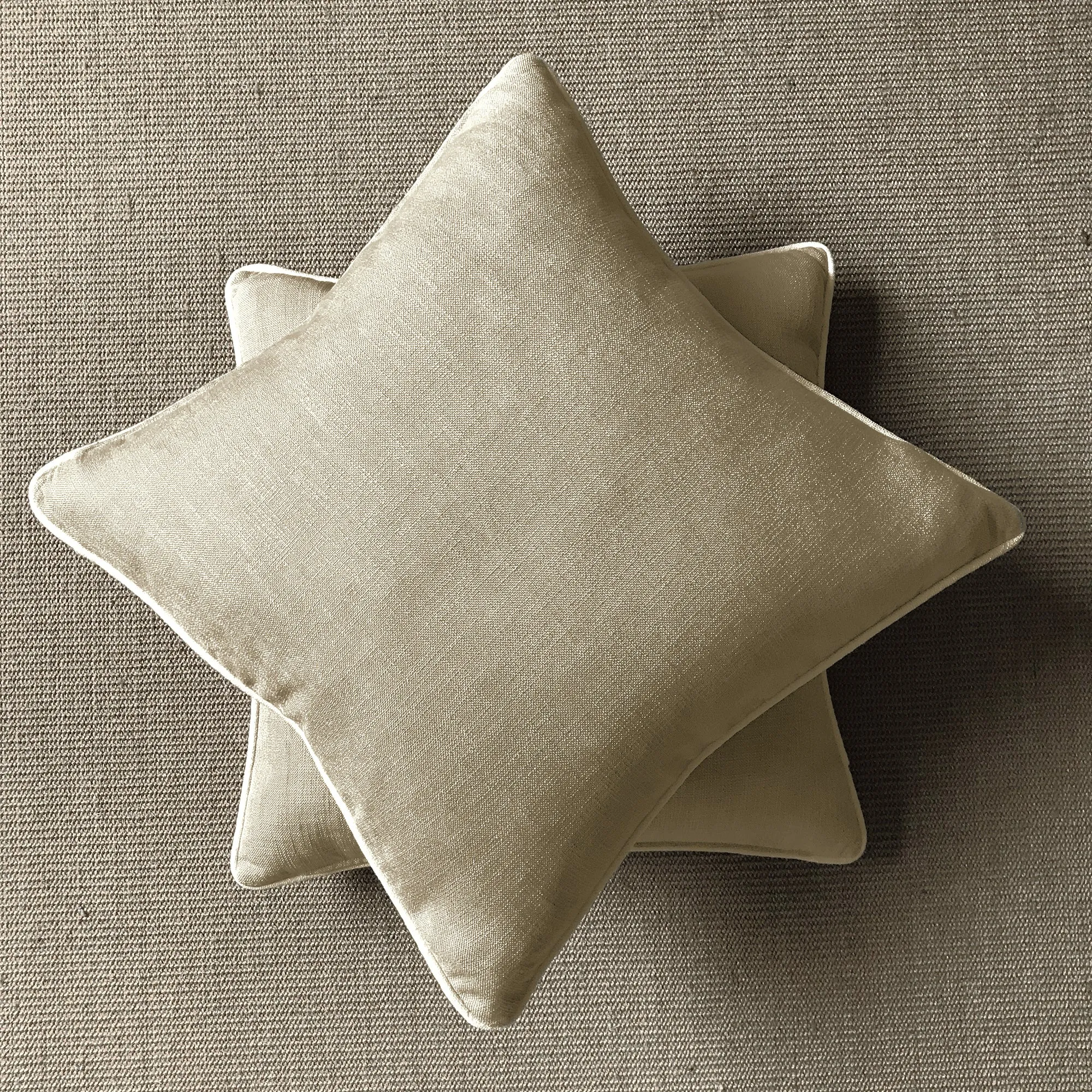 Sand Beige Solid Linen Throw Pillow Cover 26x26