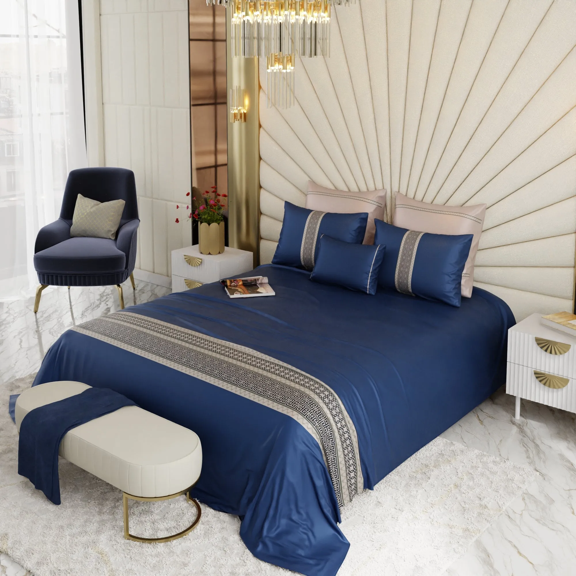 Sapphire Splendour 6 Piece Bedsheet Set