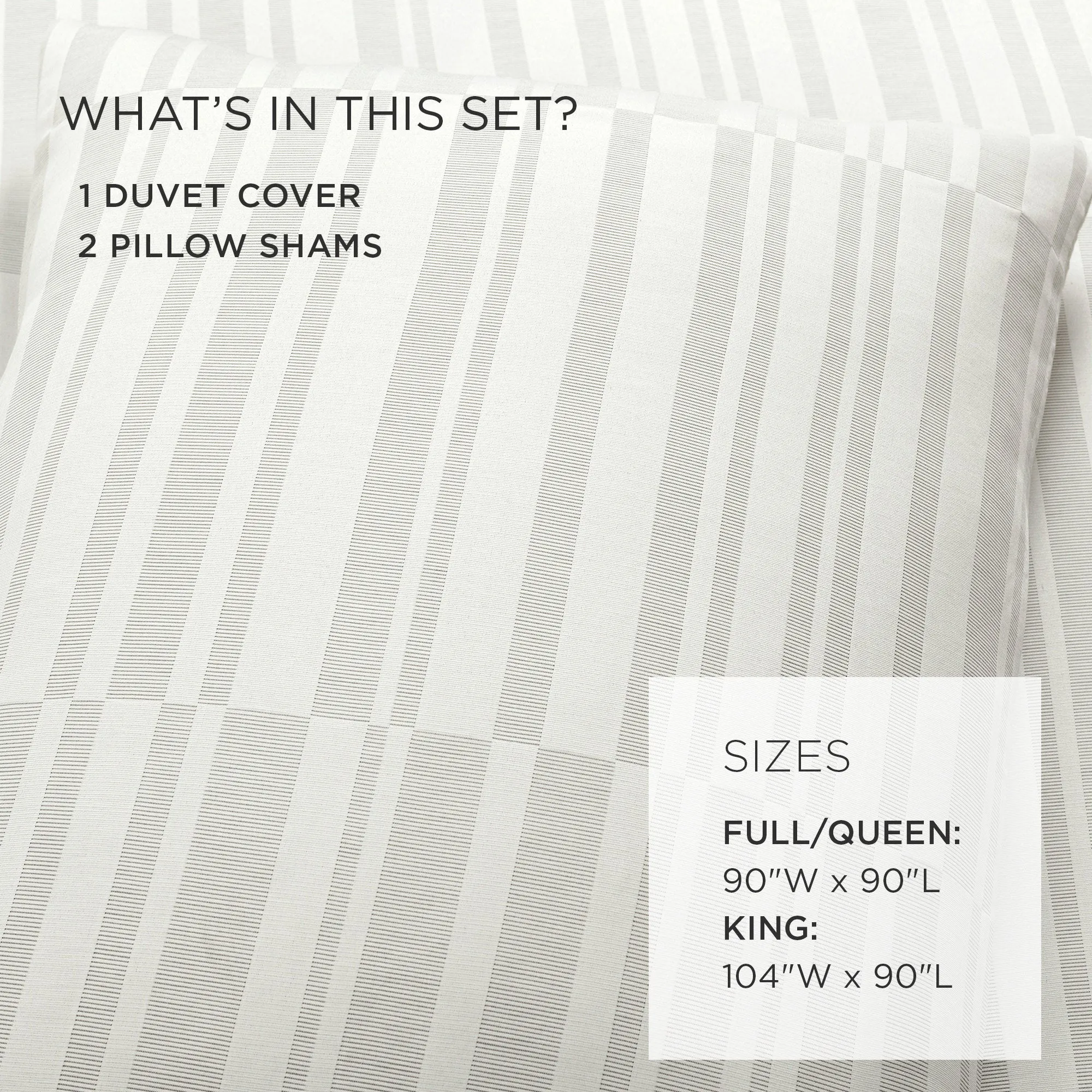 Sawyer Modern Broken Stripe Duvet Cover 3 Piece Set