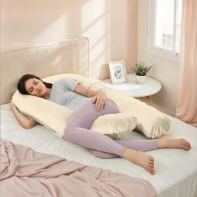 Serenity Velvet Pregnancy Pillow U-Shape Full Body Pillow  With Removable Cover