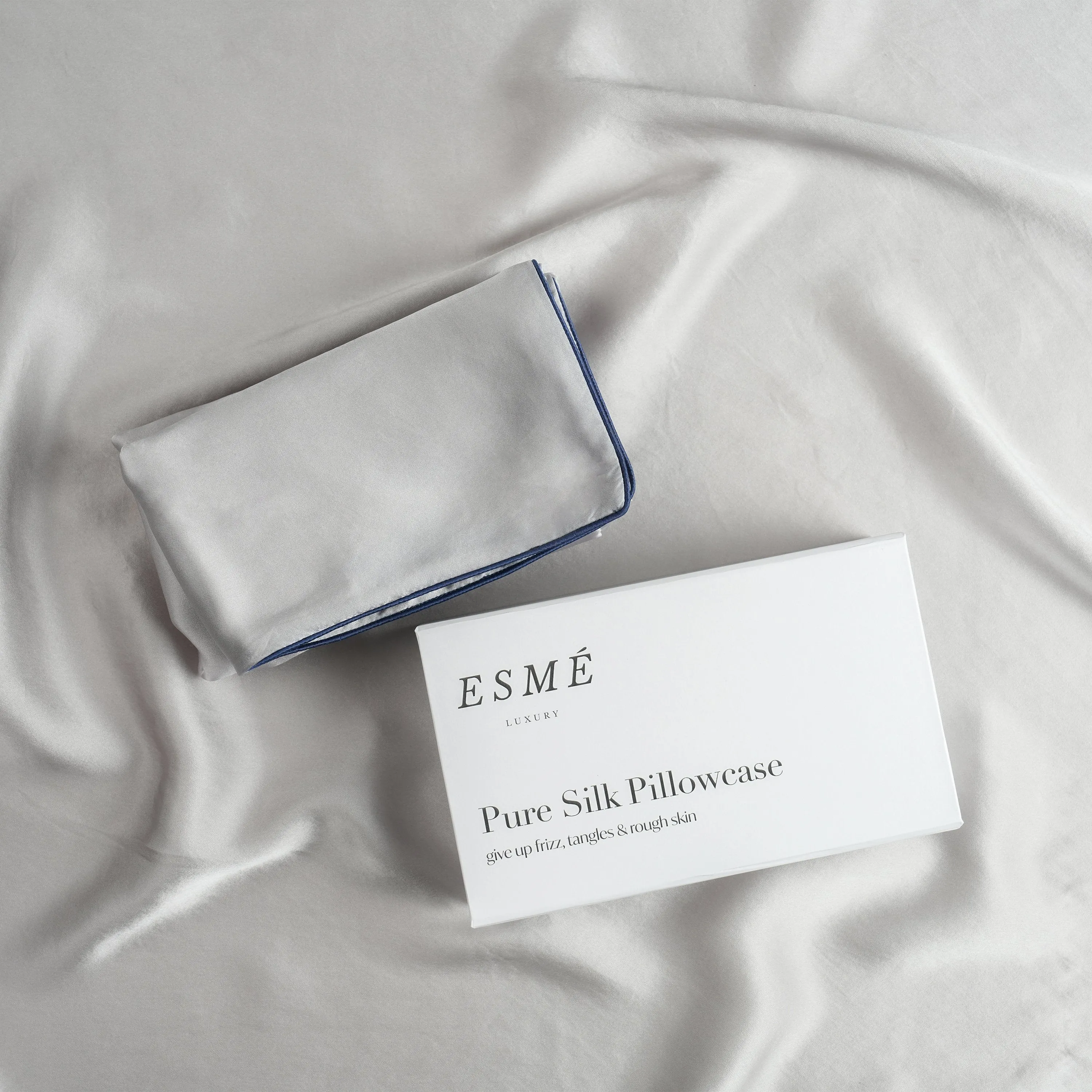 Silver Pure Silk Pillowcase