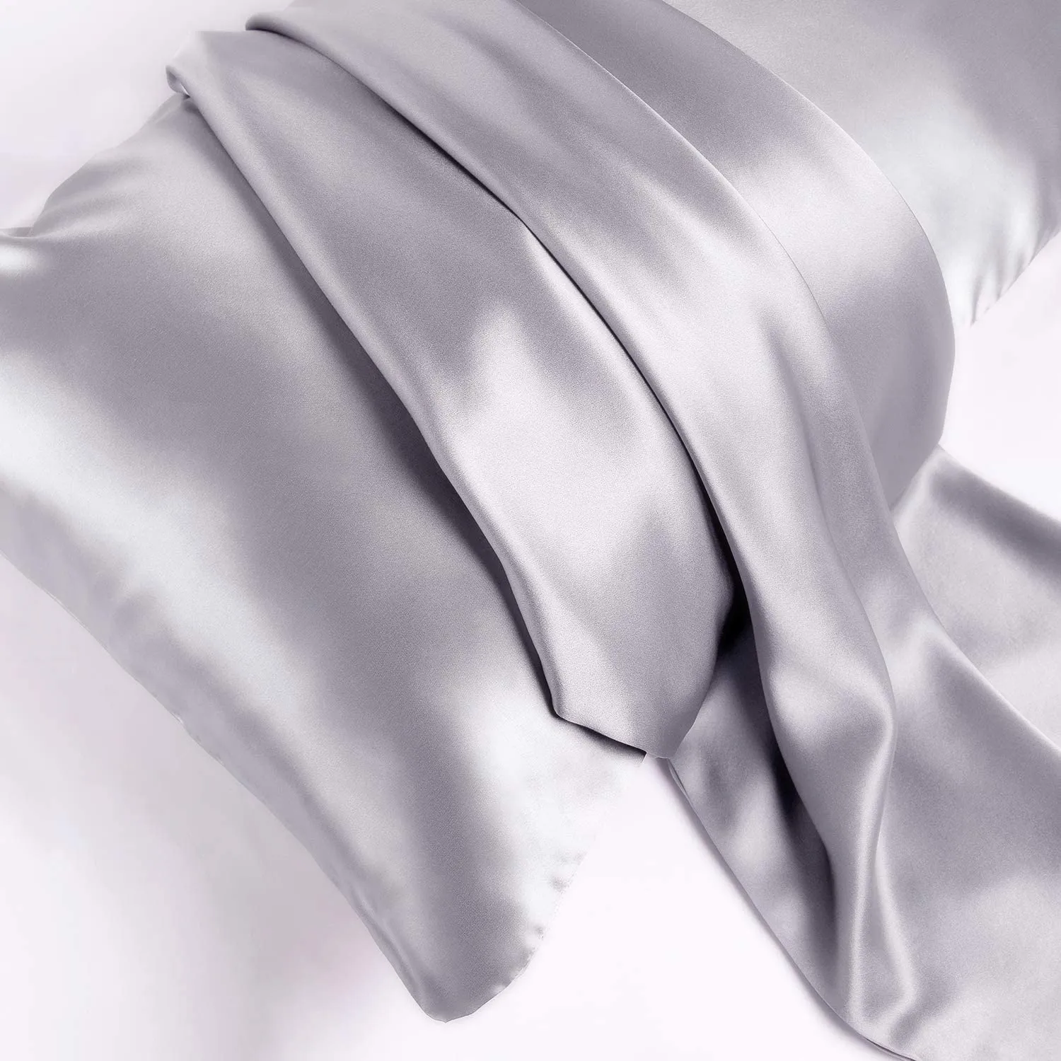 Silver Silk Pillowcase - NZ Standard Size - Envelope Closure