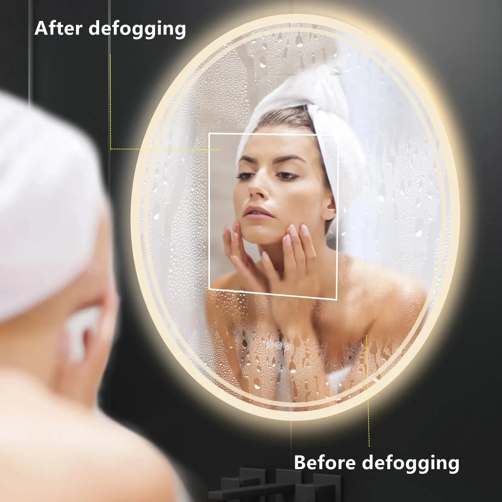 Smart Illuminate LED Round Lighted Vanity Mirror with Touch Screen and Anti-Fog Features