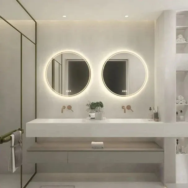 Smart Illuminate LED Round Lighted Vanity Mirror with Touch Screen and Anti-Fog Features