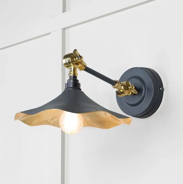 Smooth Brass Flora Wall Light in Slate | From The Anvil