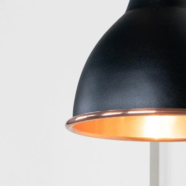 Smooth Copper Brindley Wall Light in Elan Black | From The Anvil