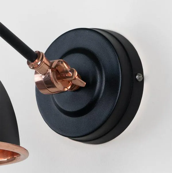 Smooth Copper Brindley Wall Light in Elan Black | From The Anvil