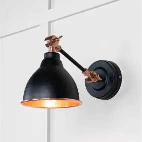 Smooth Copper Brindley Wall Light in Elan Black | From The Anvil