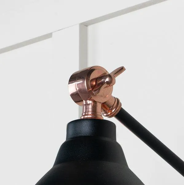 Smooth Copper Brindley Wall Light in Elan Black | From The Anvil