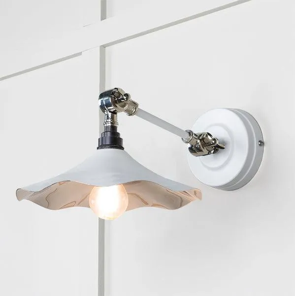 Smooth Nickel Flora Wall Light in Flock | From The Anvil