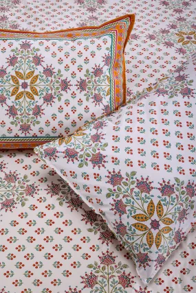 Snowflake Mustard Cotton Bedsheet