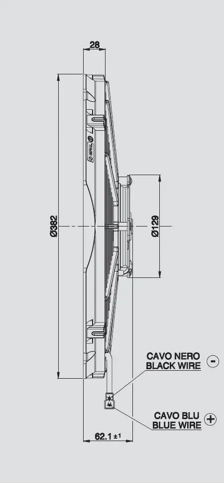 SPAL 14.00" Electric Fan Puller Style High Performance 1623CFM 10 Blade Straight Style Blade - 30102041