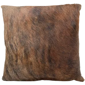 Square Pillow - Brown Brindle Cowhide Pillow - 18" x 18" (PIL074)