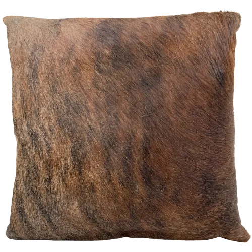 Square Pillow - Brown Brindle Cowhide Pillow - 18" x 18" (PIL074)