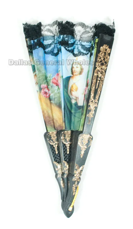 St. Judas Printed Hand Held Folding Fans Wholesale